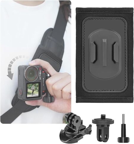 Action Camera Backpack Strap Mount for DJI OSMO 360 Nano Pocket 4 3 Action 6 5 Pro 4 3, Insta360 ACE Pro 2/1 X5 GO Ultra 3 3S, Shoulder Strap Clip Holder Adapter Base for GoPro Max 13 12 11 10 in Kuwait