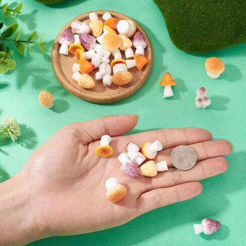 30Pcs Mushroom Series Resin Display Decorations for Home Office Decoration Mixed 6 Styles Mushroom Shape Ornament Pretending Prop Decorations in Saudi Arabia