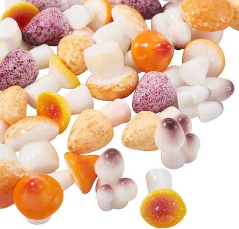 30Pcs Mushroom Series Resin Display Decorations for Home Office Decoration Mixed 6 Styles Mushroom Shape Ornament Pretending Prop Decorations in Saudi Arabia