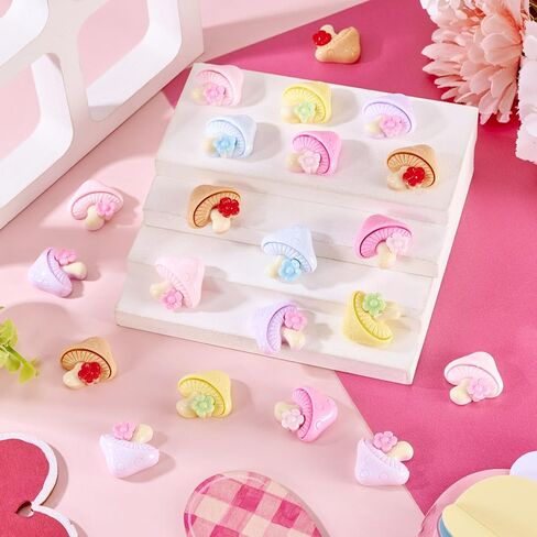 30Pcs Mushroom Series Resin Display Decorations for Home Office Decoration Mixed 6 Styles Mushroom Shape Ornament Pretending Prop Decorations in Saudi Arabia
