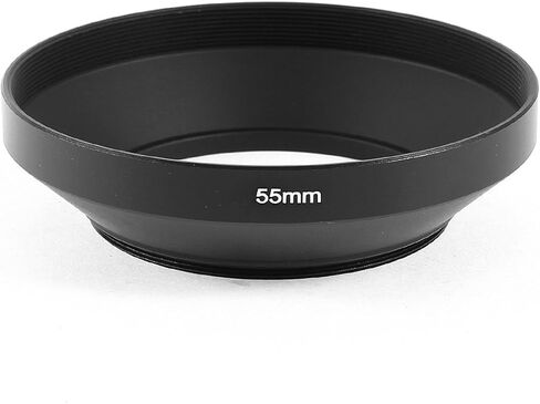 uxcell Black Metal 55mm Thread Screw in Universal Wide Angle Lens Hood Cover 1pc in Kuwait