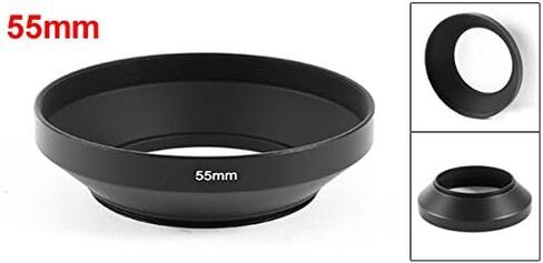 uxcell Black Metal 55mm Thread Screw in Universal Wide Angle Lens Hood Cover 1pc in Kuwait
