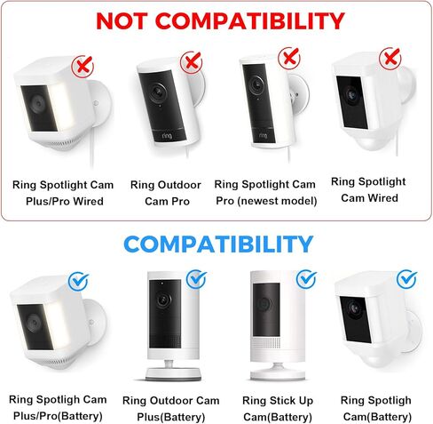 حامل كاميرا 2 في 1 قابل للتعديل لكاميرا Ring Spotlight Cam Plus/Pro (البطارية) ولوحة شمسية حلقية، بدون حزام مثقاب أو حامل على الحائط، متوافق مع كاميرات Arlo وEufy وWyze والألواح الشمسية in Kuwait