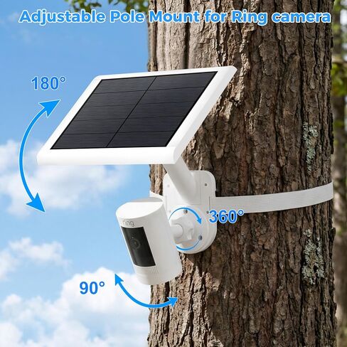 حامل كاميرا 2 في 1 قابل للتعديل لكاميرا Ring Spotlight Cam Plus/Pro (البطارية) ولوحة شمسية حلقية، بدون حزام مثقاب أو حامل على الحائط، متوافق مع كاميرات Arlo وEufy وWyze والألواح الشمسية in Kuwait
