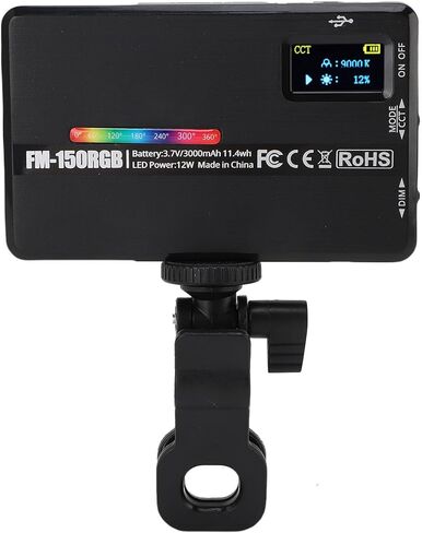 LICAEVEY RGB LED ضوء الفيديو، بطارية 3000 مللي أمبير في الساعة كاملة الألوان قابلة لإعادة الشحن قابلة لإعادة الشحن للتصوير الفوتوغرافي ومدونة الفيديو والبث المباشر، مع مشبك، داخلي وخارجي in Kuwait