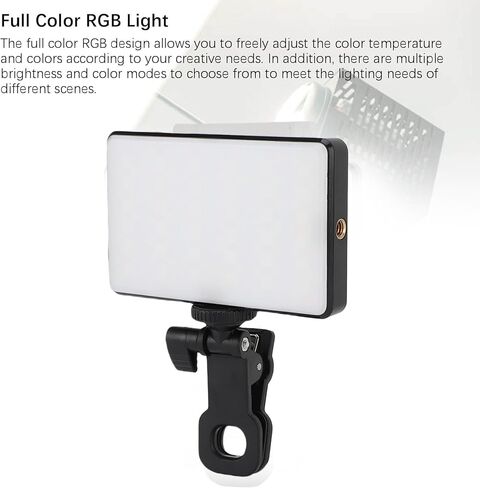 LICAEVEY RGB LED ضوء الفيديو، بطارية 3000 مللي أمبير في الساعة كاملة الألوان قابلة لإعادة الشحن قابلة لإعادة الشحن للتصوير الفوتوغرافي ومدونة الفيديو والبث المباشر، مع مشبك، داخلي وخارجي in Kuwait