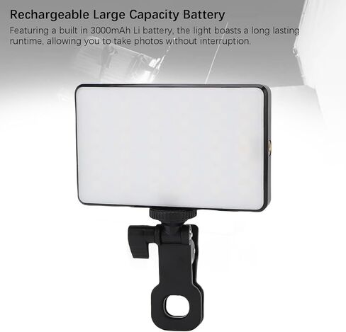 LICAEVEY RGB LED ضوء الفيديو، بطارية 3000 مللي أمبير في الساعة كاملة الألوان قابلة لإعادة الشحن قابلة لإعادة الشحن للتصوير الفوتوغرافي ومدونة الفيديو والبث المباشر، مع مشبك، داخلي وخارجي in Kuwait