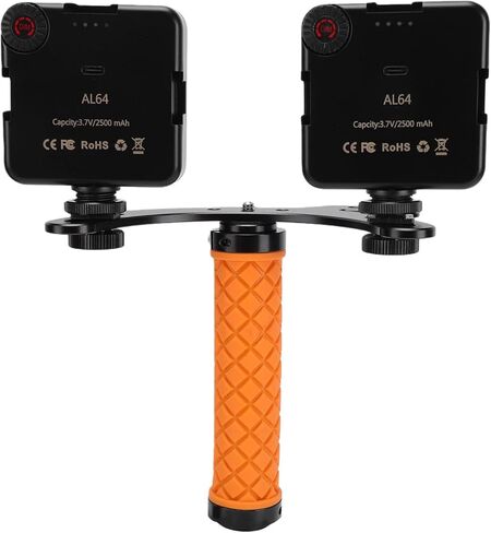 LICAEVEY 2PCS LED Video Light، سطوع قابل للتعديل 5600K، إضاءة التصوير الفوتوغرافي مع مشبك هاتف حامل ثلاثي القوائم، 2500 مللي أمبير قابلة لإعادة الشحن، للبث المباشر للفيديو الفوتوغرافي في الاستوديو in Kuwait
