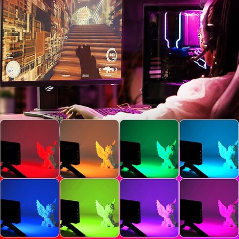 مصباح فيديو LICAEVEY RGB، 36000 لون CRI95+ 2500K-9000K 3100 مللي أمبير في الساعة، ضوء تعبئة محمول قابل لإعادة الشحن لصور السيلفي والبث المباشر ومدونة الفيديو، مع حامل حذاء بارد، T140RGB in Kuwait