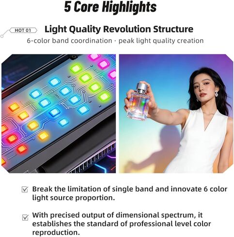Yunseity LED Video Light، RGB Handheld Stick Light 24W 2700K 6500K تصوير فوتوغرافي قابل للتعديل مع CRI 95 ووضع HSI، لبث الفيديو المباشر وإنتاج الأفلام in Kuwait