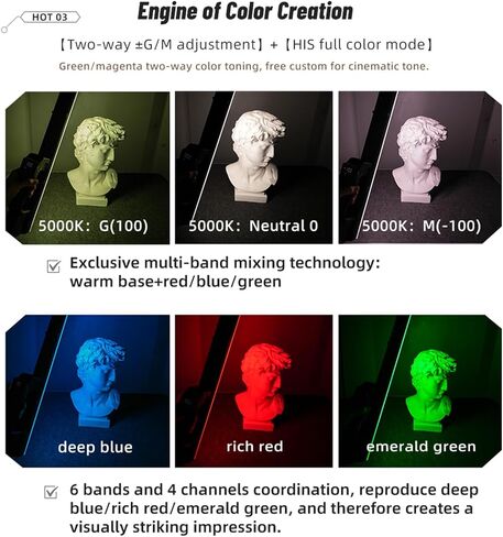 Yunseity LED Video Light، RGB Handheld Stick Light 24W 2700K 6500K تصوير فوتوغرافي قابل للتعديل مع CRI 95 ووضع HSI، لبث الفيديو المباشر وإنتاج الأفلام in Kuwait