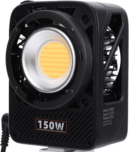 LICAEVEY 150W LED Video Light مع مقبض البطارية، 13300lux 2700K-6500K COB إضاءة الإخراج المستمر، التحكم في التطبيق، إضاءة التصوير الفوتوغرافي مع عاكس in Kuwait