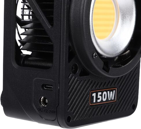 LICAEVEY 150W LED Video Light مع مقبض البطارية، 13300lux 2700K-6500K COB إضاءة الإخراج المستمر، التحكم في التطبيق، إضاءة التصوير الفوتوغرافي مع عاكس in Kuwait