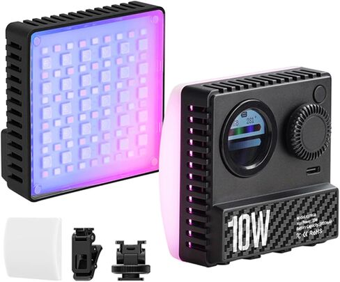 LICAEVEY 10W RGB Video Light، 84 LED CRI95+ 1800K-9000K 2600mAh ضوء ملء قابل لإعادة الشحن، أضواء كاميرا محمولة لمدونات الفيديو، الصور الشخصية، التصوير الفوتوغرافي، صندوق مغناطيسي مغناطيسي، K10RGB in Kuwait