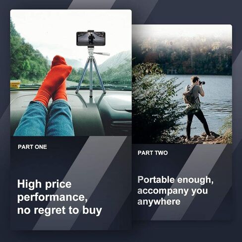Fotopro 40 Inch Phone Tripod Lightweight Travel Tripod for Camera with Phone Mount Portable Vlogging Video Blue FY-583 in Kuwait