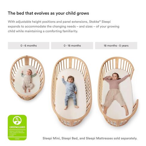 بطانة Stokke Sleepi Mesh Liner V3، باللون الأبيض - شبكة ثلاثية الأبعاد قابلة للتنفس من أجل نوم آمن - مصممة لسرير Sleepi البيضاوي - يمكن غسلها في الغسالة in Kuwait