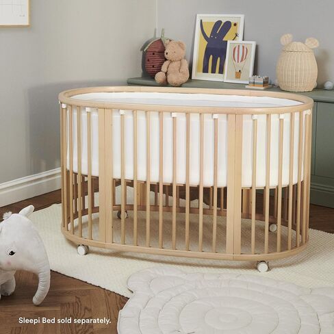 بطانة Stokke Sleepi Mesh Liner V3، باللون الأبيض - شبكة ثلاثية الأبعاد قابلة للتنفس من أجل نوم آمن - مصممة لسرير Sleepi البيضاوي - يمكن غسلها في الغسالة in Kuwait