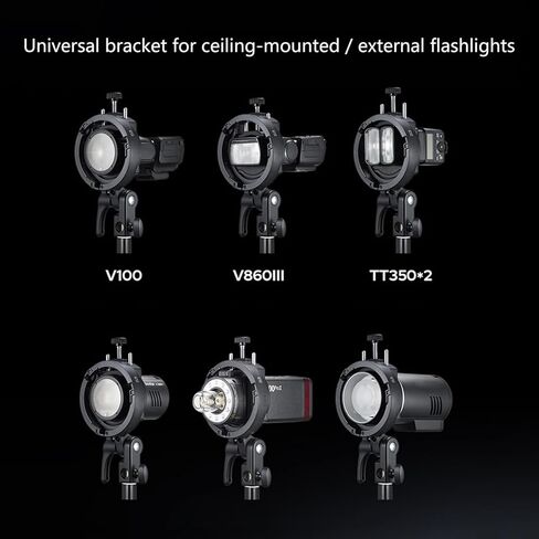 S Shaped Flashing Bracket for V1 / V860III / AD200 Hot Shoe Mount Speedlights Quick Installation Lightweght Durability Design Hot Shoe Flashing Bracket Mount in Kuwait