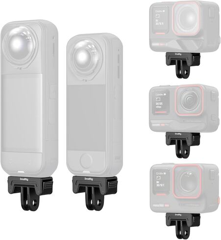 محول تثبيت سريع الإصدار من SMALLRIG لجهاز Insta360 X5 / X4 Air/Ace Pro 2 / Ace Pro/Ace، محول مع حامل شوكتين للحوامل الثلاثية وعصا السيلفي وإكسسوارات تسجيل الفيديو (قطعتان) - 6303 in Kuwait