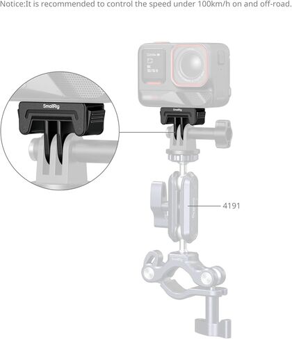 محول تثبيت سريع الإصدار من SMALLRIG لجهاز Insta360 X5 / X4 Air/Ace Pro 2 / Ace Pro/Ace، محول مع حامل شوكتين للحوامل الثلاثية وعصا السيلفي وإكسسوارات تسجيل الفيديو (قطعتان) - 6303 in Kuwait