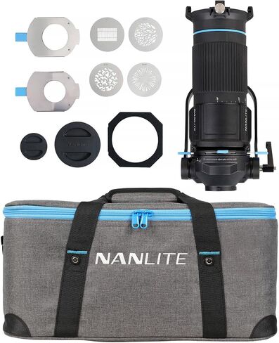 حزمة أضواء كشاف استوديو ثنائية اللون من Nanlite FS-150B مع ملحق عرض مثبت على حامل 18-36 FM، وصندوق Softbox Nanlite Rapid 60 FM، وعدسة فريسنل FL-11 in Kuwait