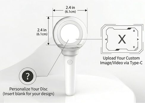 عصا إضاءة LED لحفلات Kpop، عصا توهج متغيرة اللون مع عرض للصور، RGB متعدد الألوان، قابلة لإعادة الشحن in Kuwait