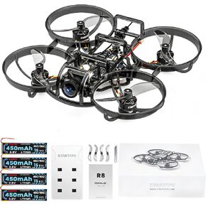 R8 ELRS Brushless Whoop Drone with 6pcs 1S Lipo Battery 450mAh 3.8V with BT2.0 Connector in Kuwait
