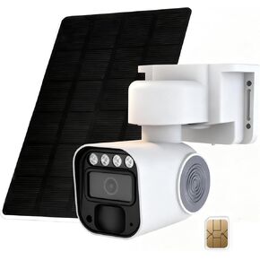 4G LTE Cellular Solar Security Camera Wireless Outdoor, No WiFi Solar Powered Camera, 360°Live View, 2K Color Night Vision, PIR Motion Sensor, AI Motion Detection, Built in SIM Card in Kuwait