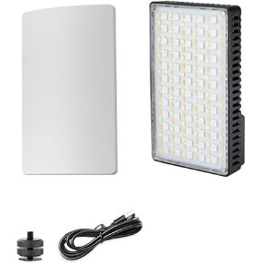 banapoy RGB ملء الضوء، قابلة للشحن 15W 168 LED 1800K-9000K ضوء فيديو عاكس للضوء، مدونة فيديو مع بطارية 2600 مللي أمبير في الساعة من النوع C لشحن التصوير الفوتوغرافي ومدونات الفيديو وصور حفلات الزفاف للأطفال in Kuwait