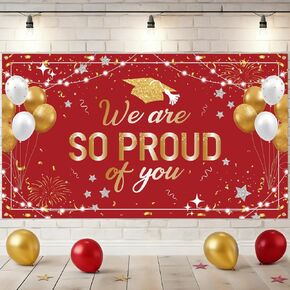 DAZONGE Graduation Decorations Black and Gold - Graduation Backdrop Banner - We are SO Proud of You Extra Large Photo Booth Background Decor Sign for Graduation Party Decorations Favors Supplies in Saudi Arabia