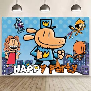 Dog Cartoon Man Birthday Party Decorations, 5x3ft Happy Birthday Back Drop Banner Theme Backdrop Banner for Dog Party Decorations Indoor Outdoor. in Kuwait