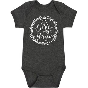Instant Message - I Love My Yaya Floral Wreath - Infant Baby One Piece in Kuwait