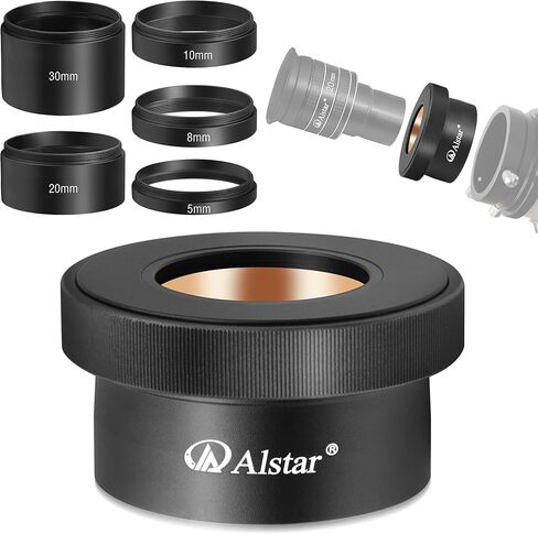 مجموعة أنبوب تمديد Alstar Astronomical 2 بوصة/M48 5 مم 8 مم 10 مم 20 مم 30 مم - حزمة مع - محول عدسة تلسكوب II من 2 بوصة إلى 1.25 بوصة in Kuwait