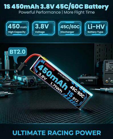 طائرة بدون طيار R8 ELRS بدون فرشاة مع 6 قطع 1S بطارية ليبو 450 مللي أمبير 3.8 فولت مع موصل BT2.0 in Kuwait