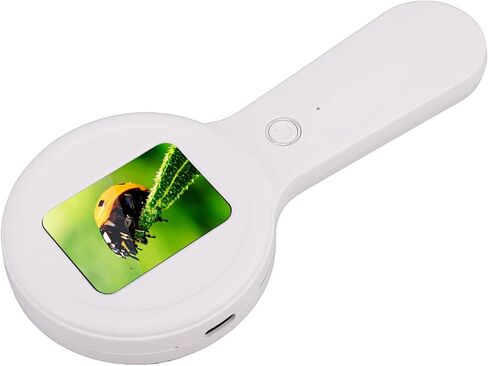 مجهر رقمي محمول من فاباتر، تكبير 200 مرة، 16 مصباح LED، شاشة جيب 2 بوصة، مكبر رقمي محمول مع اتصال USB للمكونات الإلكترونية للنباتات للأطفال (أبيض) in Kuwait