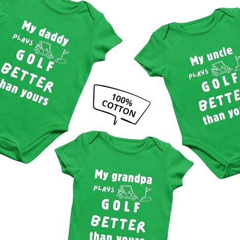 Born to Rock® Golf Baby Bodysuit – Funny Infant Outfit Gift “My Daddy/Uncle/Grandpa Plays Pickleball Better Than Yours" in Saudi Arabia