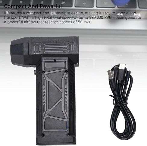 Naroote Jet Dry Blower شاشة رقمية 130000 دورة في الدقيقة محرك عالي السرعة بدون فرش مدمج خفيف الوزن مع شحن سريع من النوع C لتنظيف كاميرا لوحة مفاتيح كمبيوتر السيارة in Kuwait