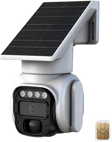 4G LTE Cellular Security Camera No Internet Needed, Solar No WiFi Security Camera Outdoor Wireless with SIM Card, 2K Color Night Version, 360 Live View, Motion Detection, 2-Way Audio in Kuwait