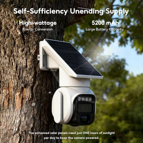 4G LTE Cellular Security Camera No Internet Needed, Solar No WiFi Security Camera Outdoor Wireless with SIM Card, 2K Color Night Version, 360 Live View, Motion Detection, 2-Way Audio in Kuwait