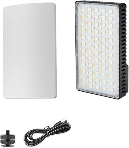 banapoy RGB ملء الضوء، قابلة للشحن 15W 168 LED 1800K-9000K ضوء فيديو عاكس للضوء، مدونة فيديو مع بطارية 2600 مللي أمبير في الساعة من النوع C لشحن التصوير الفوتوغرافي ومدونات الفيديو وصور حفلات الزفاف للأطفال in Kuwait