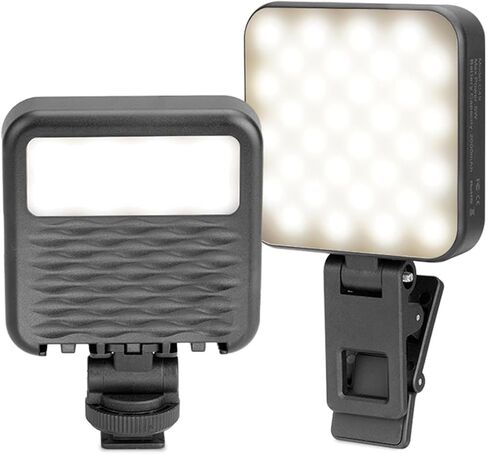 مصباح فيديو LED من بانابوي، CRI 95+ 85 خرزة 2500-6500 كلفن قابل للتعتيم 3 مستويات سطوع ضوء الكاميرا المحمولة تيار مباشر مع محول حذاء بارد مدمج ببطارية 2000 مللي أمبير للهواتف الذكية in Kuwait