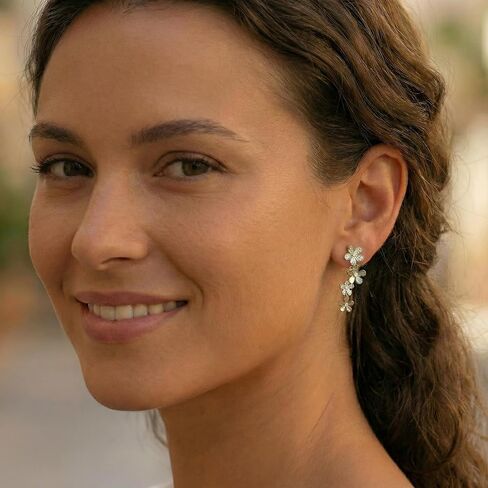 Sonateomber Small Crawler Drop Dangle Earrings for Women - Trendy Sparkly Helix Conch Tragus Piercing Hypoallergenic Stud Fashion Jewelry Gift in Kuwait