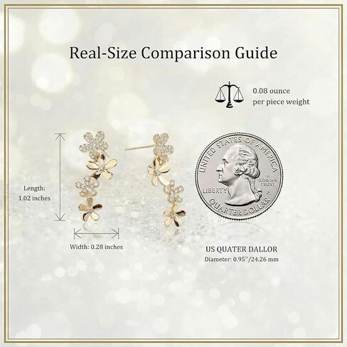 Sonateomber Small Crawler Drop Dangle Earrings for Women - Trendy Sparkly Helix Conch Tragus Piercing Hypoallergenic Stud Fashion Jewelry Gift in Kuwait