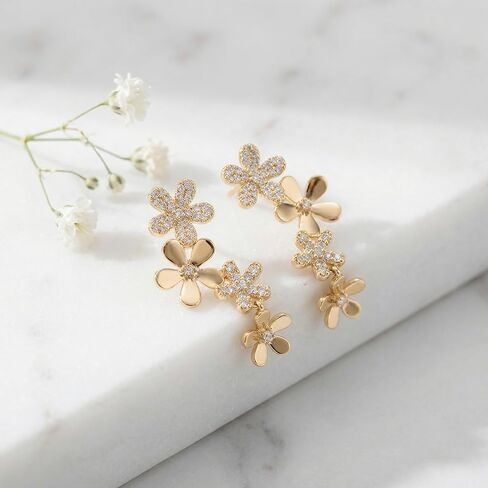 Sonateomber Small Crawler Drop Dangle Earrings for Women - Trendy Sparkly Helix Conch Tragus Piercing Hypoallergenic Stud Fashion Jewelry Gift in Kuwait