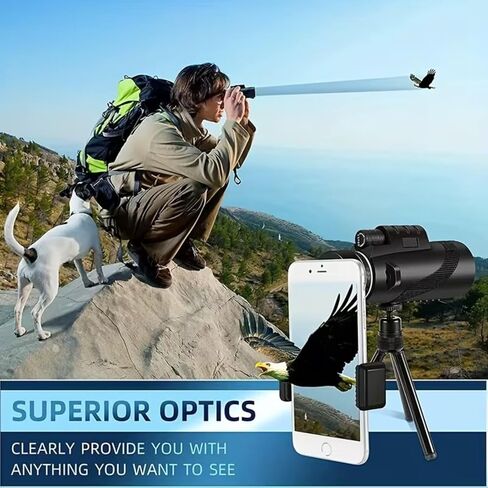 40x60 HD Portable Telescope, High Power Wide Angle for Camping, Hiking & Bird Watching Green in Kuwait