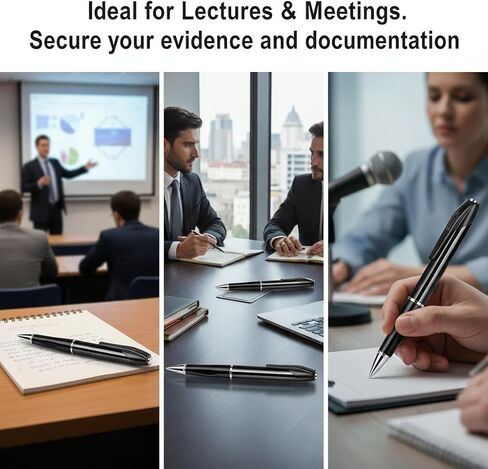 1080P HD Pen Camera with Audio – Mini Body Cam for Home Security & Nanny Monitoring | Discreet Micro Camera for Meetings & Lectures | One-Click Recording, 32GB SD Card Included in Kuwait