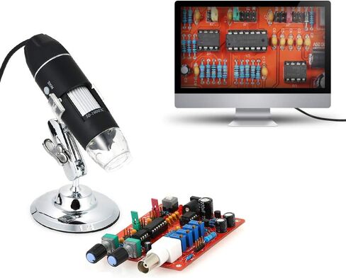 مجهر رقمي USB تكبير 1600X مع وظيفة OTG وحامل إضاءة 8-LED مكبر متعدد الوظائف in Kuwait