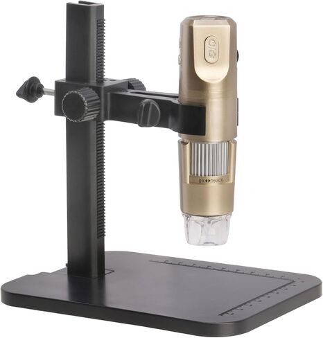 Generic 1600X Digital Microscope Portable Observation Stand 8 LED Lights Compatible with Smartphone Tablet Computer for PCB Repair Jewelry Inspection in Kuwait
