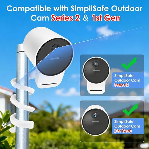 قطعتان من التركيب المرن الملتف لسلسلة الكاميرا الخارجية SimpliSafe الجيل 2/1، سهلة التركيب بدون ثقب للكاميرا SimpliSafe (أبيض) in Kuwait