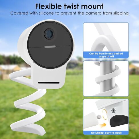 قطعتان من التركيب المرن الملتف لسلسلة الكاميرا الخارجية SimpliSafe الجيل 2/1، سهلة التركيب بدون ثقب للكاميرا SimpliSafe (أبيض) in Kuwait